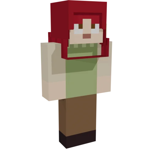 Kora as a blocky 3D figure; hover to turn