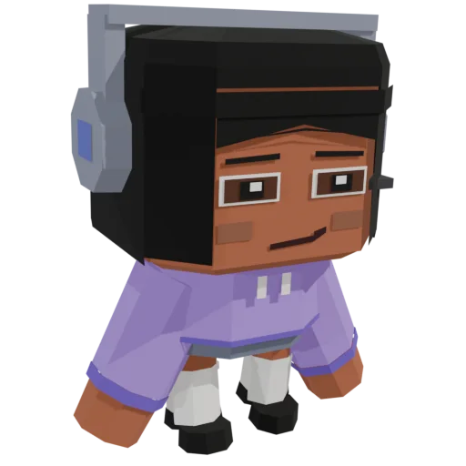 Arbalest as a chibi 3D figure; hover to turn