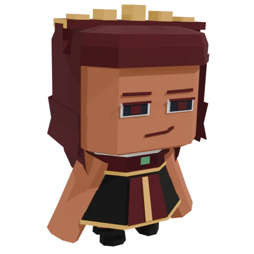 Helena as a chibi 3D figure; hover to turn