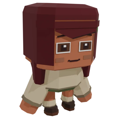 Kora as a chibi 3D figure; hover to turn